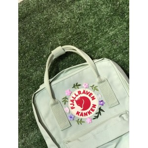 Fjallraven Kanken Mini - Mint Green / Sakura and Leaf 